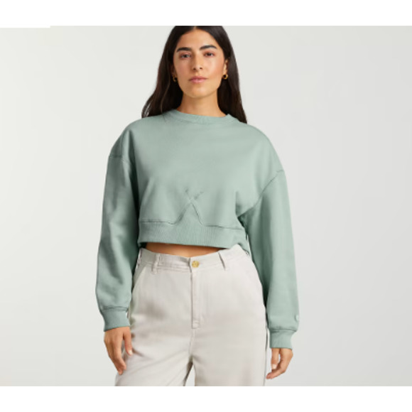 Everlane Sweaters - Everlane  Dusty Mint Crew Cropped Crewneck